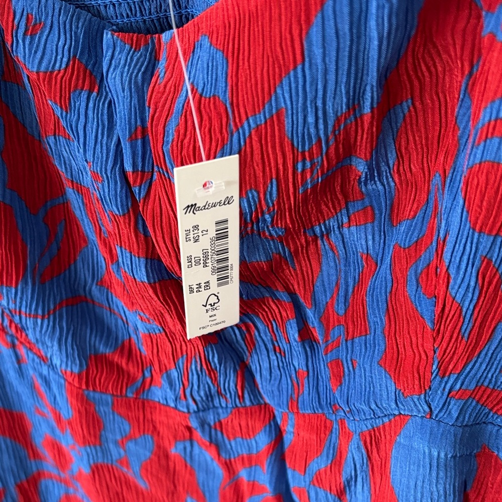 NWT Madewell Empire-Waist Tank Maxi Dress Blue and Red Floral (Size 12) - Picture 5 of 5